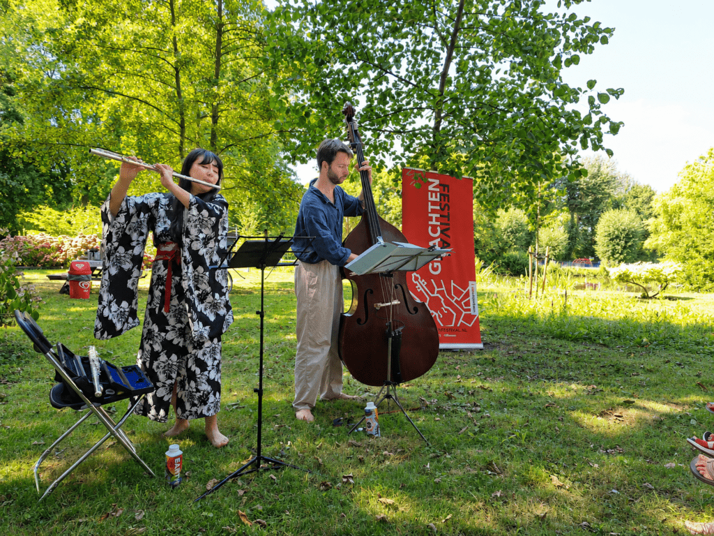 Qniverse and Tijs Klaassen at the Grachtenfestival 2026, Tuinpark De Bretten in Amsterdam